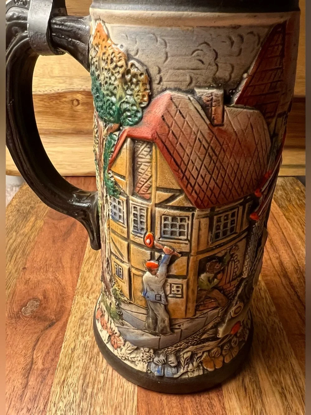 Armin Bay Ltd Ed German Beer Stein #576/5000 95% Pewter Locomotive Lid